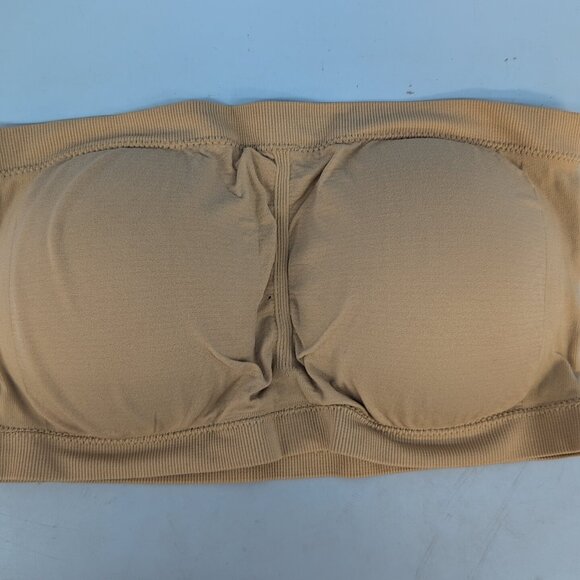 Womens Elastic Waist Strapless Stretch Bandeau Bra 5XL White Black Tan Pack Of 3 - Picture 6 of 9